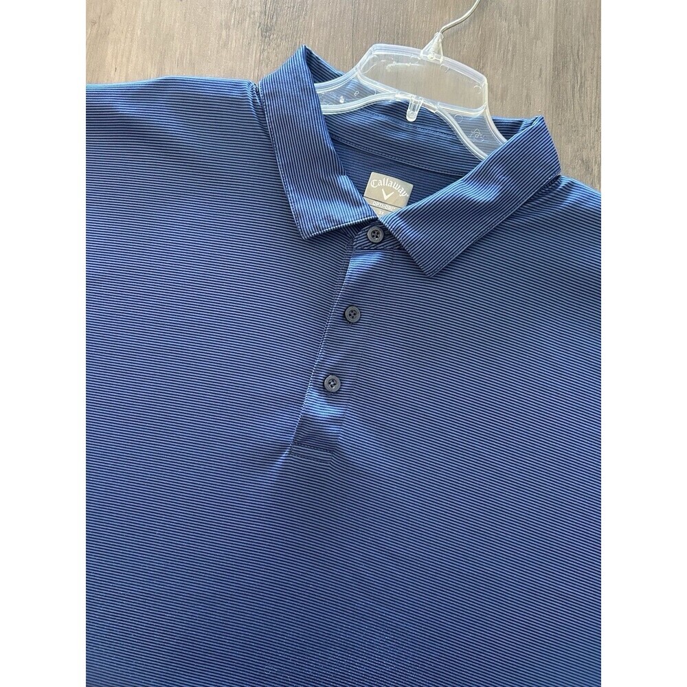 CALLAWAY Polo Golf  Men Performance Blue Stripes Size 3X